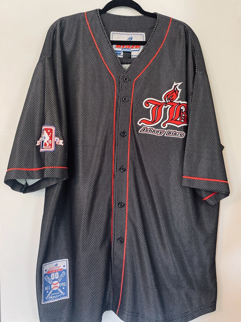 VTG 90s Y2K Johnny Blaze Wu Tang Method Man Baseball Jersey Shirt Top XXL RARE